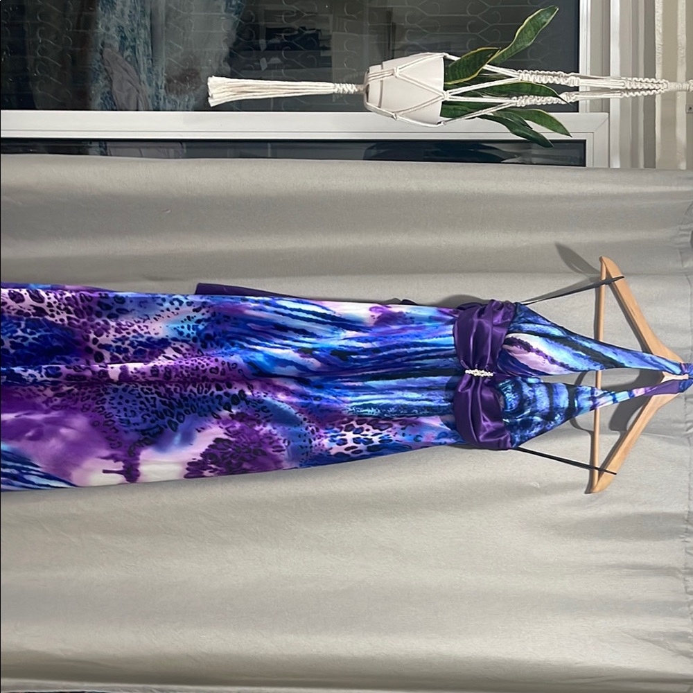 Elegant Purple and Blue Women's Dress